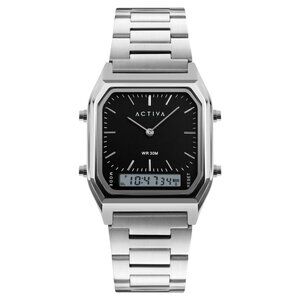 Activa X Invicta Clean Ani-Digital Mens Stainless Steel Watch 42mm ACW1220-004